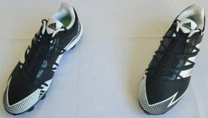 Mens Size 8.5 Black White Adidas Afterburner 7 MD Baseball Cleats EG7623 - Picture 1 of 9