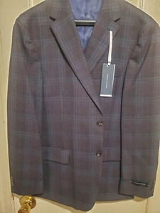 Tommy Hilfiger Modern Fit Brown/Blue Stretch Wool Sports Coat 42 - Picture 1 of 1