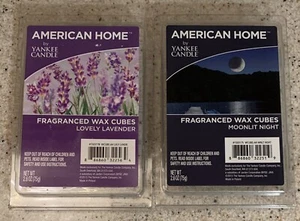2 Packs American Home by Yankee Candle Moonlit Night & Lovely Lavender Wax Cubes - Picture 1 of 1