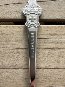 NEW Rolex Interlaken Geneve Bucherer of Switzerland Tea Spoon Silver Plated - Imagen 1 de 4
