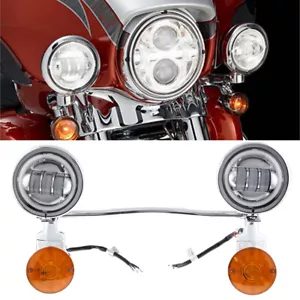 LED Passing Turn Signals Lights Bar Kit Set for Harley Classic Electra Street US - Picture 1 of 12