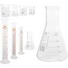 9 Pcs Measuring Cup With Scale Utensil Set Glass Beaker Erlenmeyer Flask