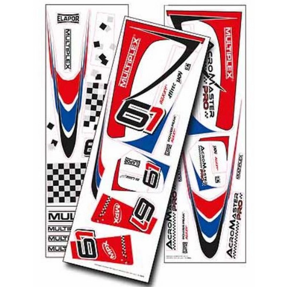 Multiplex 1-00856 Multiplex Dekorbogen Acromaster Pro,blau-rot - Bild 1 von 1