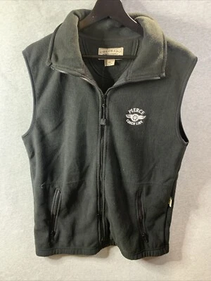Timberline Colorado Men M Black Vintage Polyester Fleece Vest Pierce Coach Line - Image 1 of 4