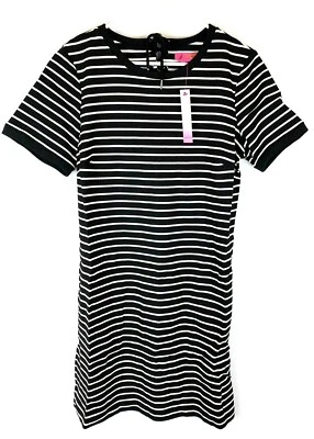 Vestido para mujer Catherine Malandrino negro/blanco manga corta talla grande Foto 1 de 4