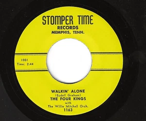 THE FOUR KINGS 45RPM '57 STOMPER TIME WALKIN' ALONE DOO WOP VOCAL REPRO M- VINYL - Imagen 1 de 1