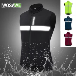 WOSAWE Men Winter Cycling Fleece Vest Riding Water Repellent Sleeveless Jackets - Picture 1 of 15