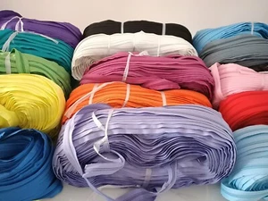 No. 5 continuous zip and slider - 33 colours of zippers with silver sliders - Picture 1 of 43