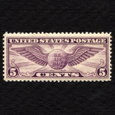 US Scott# C12 Air Mail Stamp VF/XF MNH, Winged Globe - Image 1 of 2