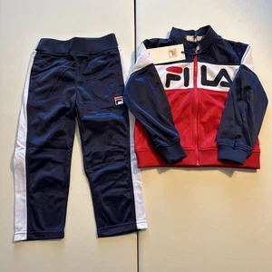 NWT Toddler 4T Fila 2 Piece Track Suit Full Zip Top Red White Blue - Picture 1 of 11