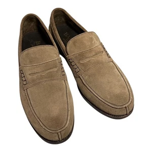 Barker Herren Dunkelbeige Leder Penny Loafer Schuhe Größe UK 10 Slipper 10G - Bild 1 von 15