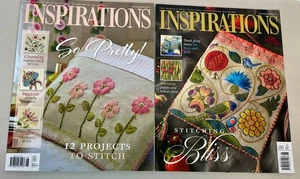 2 Inspirations Needlework Embroidery Magazines #98 & 99 2018 w/Liftout Patterns - Picture 1 of 5