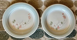 Vintage Floral Salad Plates 2 Stoneware 7.5" Impression Daniele Riverside Japan - Picture 1 of 4