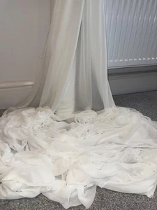 1 Meter Ivory Georgette Chiffon Fabric 58“ Wide Dressmaking,Scarves - Picture 1 of 6