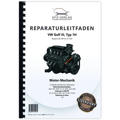 VW Golf 3 1H 1991-1997 4-Zyl. Dieselmotor Mechanik 64-110 PS Reparaturhandbuch - Bild 1 von 4