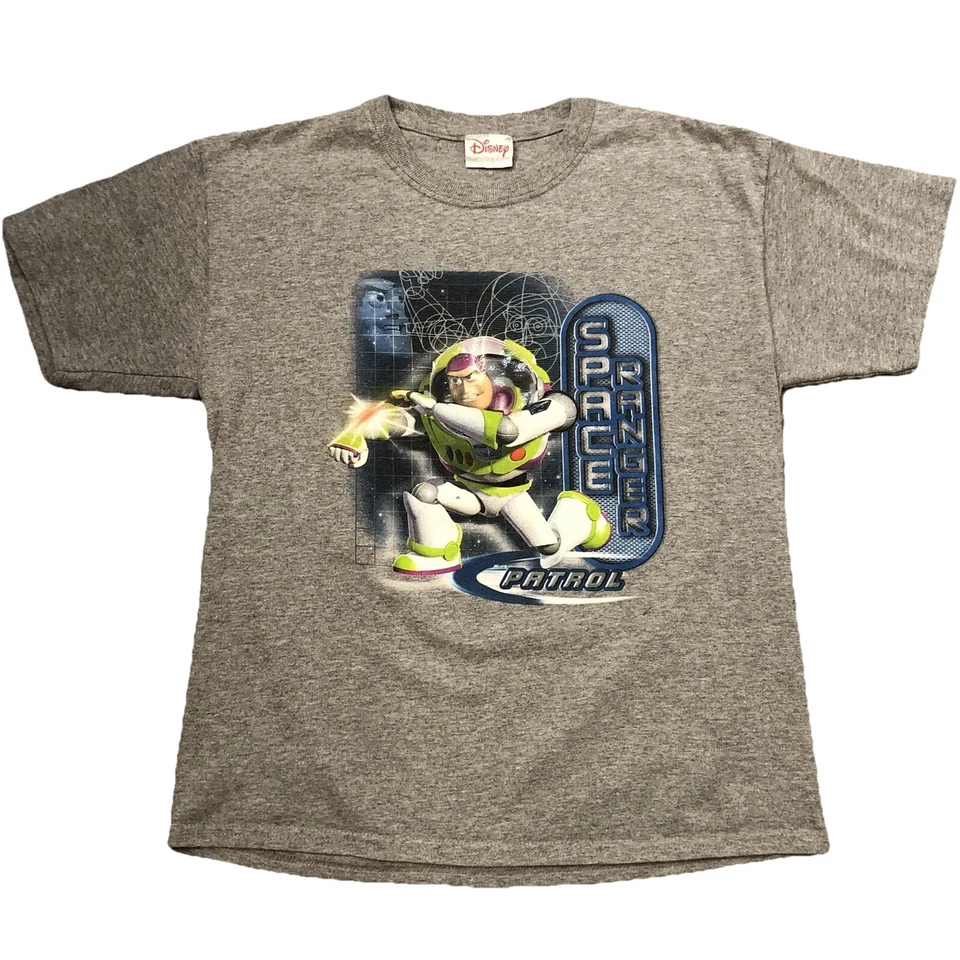 Camiseta gris Toy Story de Disney Store para niños talla M Buzz Lightyear Foto 1 de 4