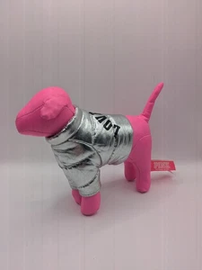 Victoria's Secret PINK Love Pink Mini Dog Puppy Silver Puffy Jacket VGC! - Picture 1 of 8