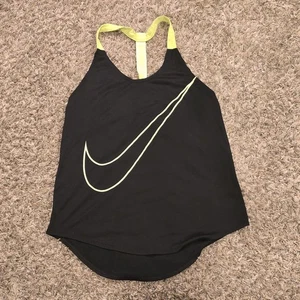 Nike Women's Dri-Fit Tank Top Black Green Elastika Just Do It Strap xS - Picture 1 of 5