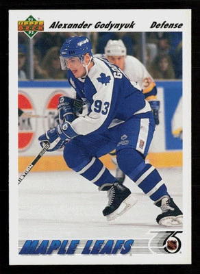 Alexander Godynyuk 1991-92 Upper Deck #466 RC Rookie Toronto Maple Leafs - Image 1 of 2