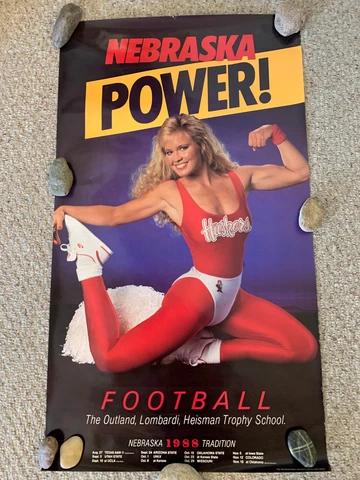 1988 NEBRASKA CORNHUSKERS HUSKER FOOTBALL POSTER NEW ~ Nebraska Power Football Cover