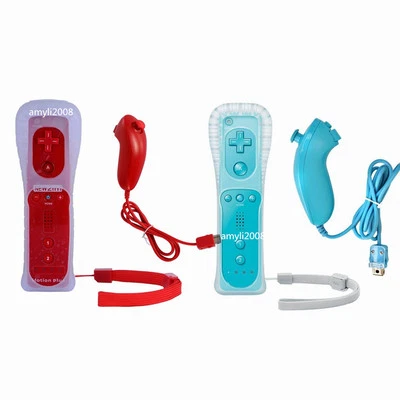 4Pcs Motion Plus Wii Remote Controller Nunchuck Controller Gamepad For Wii Wii U - Image 1 of 4
