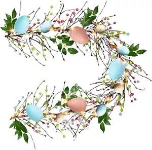 6 FT Easter Egg Garland, 20 LED Battery Operated Lighted Decoration - Picture 1 of 7