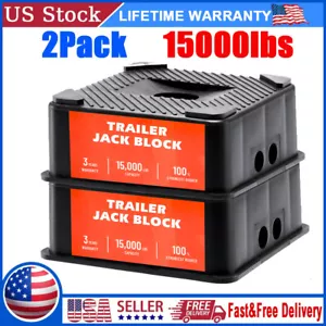 2Pack Trailer Jack Block Stabilizer Blocks 15000lbs Levelers For RV Camper - Picture 1 of 16