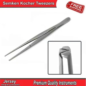 Surgical Semken Kocher Tweezers Cotton Dressing Tissue Thumb Toothed Forceps CE - Picture 1 of 4