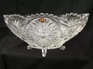 Vintage D'Adriana Lead Crystal Footed Fruit bowl Original Box - Picture 1 of 8