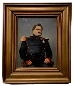 19th Antique - Oil on Canvas - Portrait Officer Military Legion Honor - Picture 1 of 8