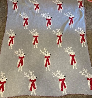 NICOLE MILLER HOME DEER THROW BLANKET 54” x 64” EXCELLENT 100% COTTON FAST SHIP - Image 1 of 4