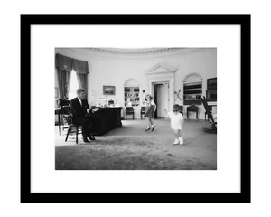 John F Kennedy 8x10 photo print with his kids in oval office JFK US president - Picture 1 of 2
