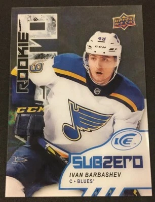 17-18 UD Ice Sub Zero RC Ivan Barbashev 2019 STANLEY CUP CHAMPIONS. - Image 1 of 2
