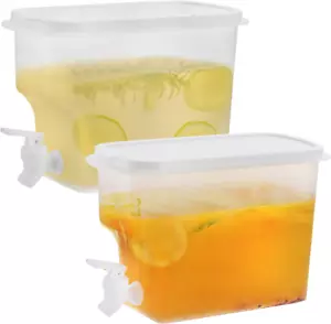 1 Gallon Fridge Beverage Drink Dispenser Cold  Juice Beverage Dispenser Jug 2Set - Picture 1 of 12