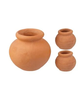 TOWN SQUARE MINIATURES Puppenhaus 3 Terrakotta Pflanztöpfe Miniatur Blumen Garten Zubehör Maßstab 1:12