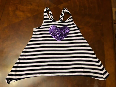 VGUC Girl’s Jillian’s Closet Purple Sequined Heart Tank. Size Large 6X - Image 1 of 4