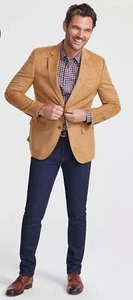 Pronti Collection By Phita Mens Tan Micro Suede Blazer Jacket Size XXL (BR) - Picture 1 of 5