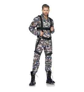 Paratrooper Military Army Jumpsuit Harness Outfit Adult Costume Size XL 85279 - Picture 1 of 4