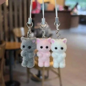 Jolie peluche debout chaton chat porte-clés AirPods charme téléphone pendentif sangle cadeau - Photo 1 sur 9
