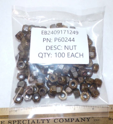 Lote de 100 tuercas de reparación de carbretor Curtiss Wright R1820 PN: P60244 (EB2409171249) Foto 1 de 2