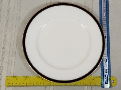 Gilman Collamore England  Blue GOLD TRIM 9 7/8" dinner Plate - Image 1 of 3