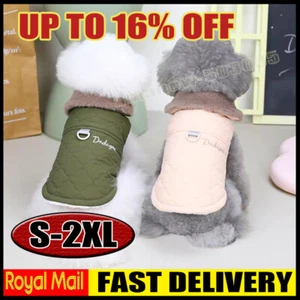 Warm Fleece Padded Puppy Dog Coat Waterproof Winter Jacket Vest Clothes Apparel - Picture 1 of 18