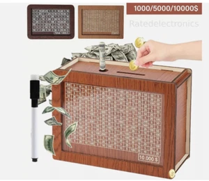 Cash Vault Wooden Savings Box Wooden Cash Saver Money Saving Box With Countdown - Picture 1 of 5