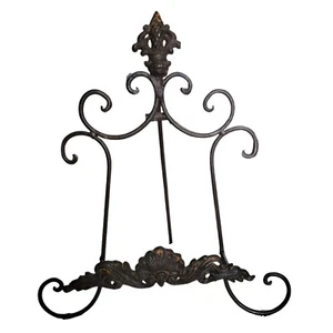 Vintage Wrought Iron Recipe Stand Rustic Cook Book Holder French Tabletop Art  - Picture 1 of 18