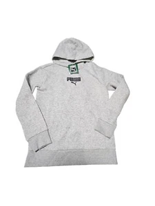 PUMA Sweater Boys Medium 10/12 Gray Logo Pullover Hoodie - Picture 1 of 2