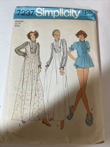 Simpliciy Sewing Pattern 7237 Uncut 1975 Med 12-14 Nightgown 2 lengths & panties - Picture 1 of 9