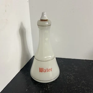 Vintage Clambroth Glass Apothecary/Barber Water Bottle With Stopper - Picture 1 of 7