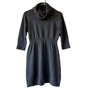 Victor Alfaro wool turtleneck long sleeve gray midi dress Small - Picture 1 of 9