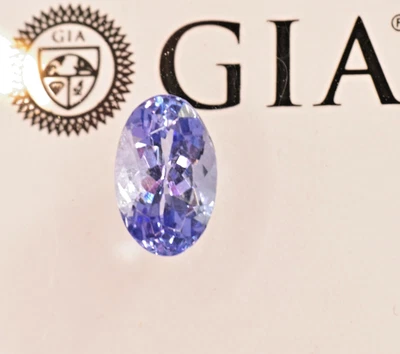 Tanzanita natural suelta con certificación GIA 1,73 ct. Zoisita violeta azulada ovalada Foto 1 de 4