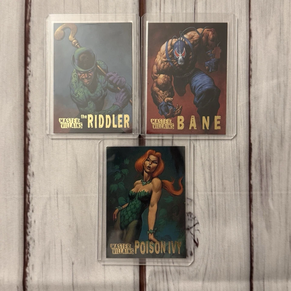 Lote Skybox DC Batman Master Series Master Villains Riddler Bane Poison Ivy 1995 Foto 1 de 4